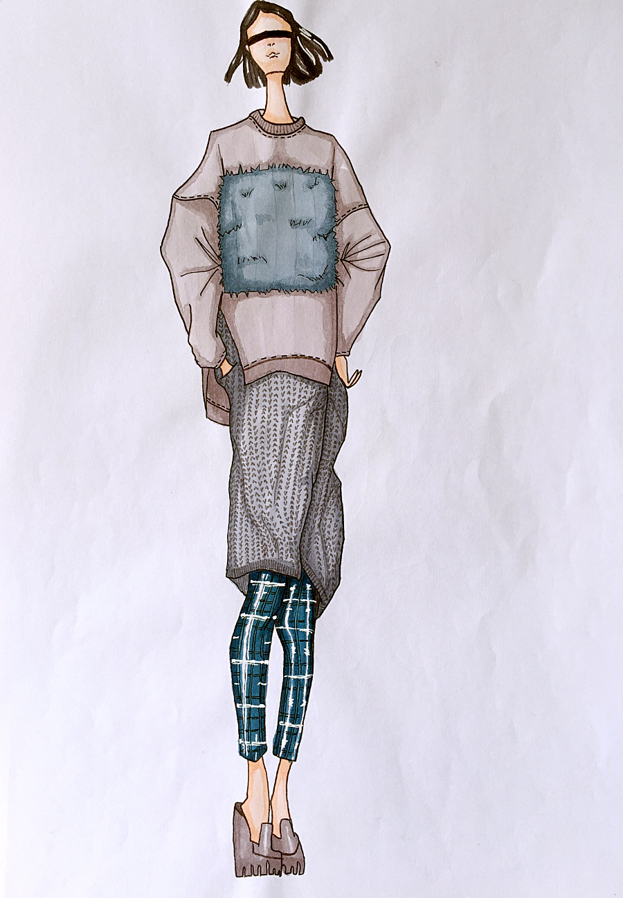 服裝設計馬克筆手繪練習|休閑/流行服飾|服裝|EnyaYu - 原創(chuàng)設計作品 